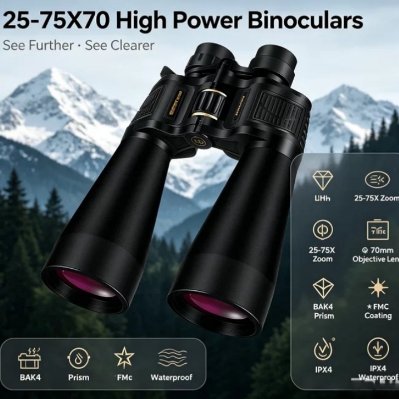 National Geographic Telescope 70Mm - BORWOLF 25-75X70 Teropong Lensa Objektif Besar,