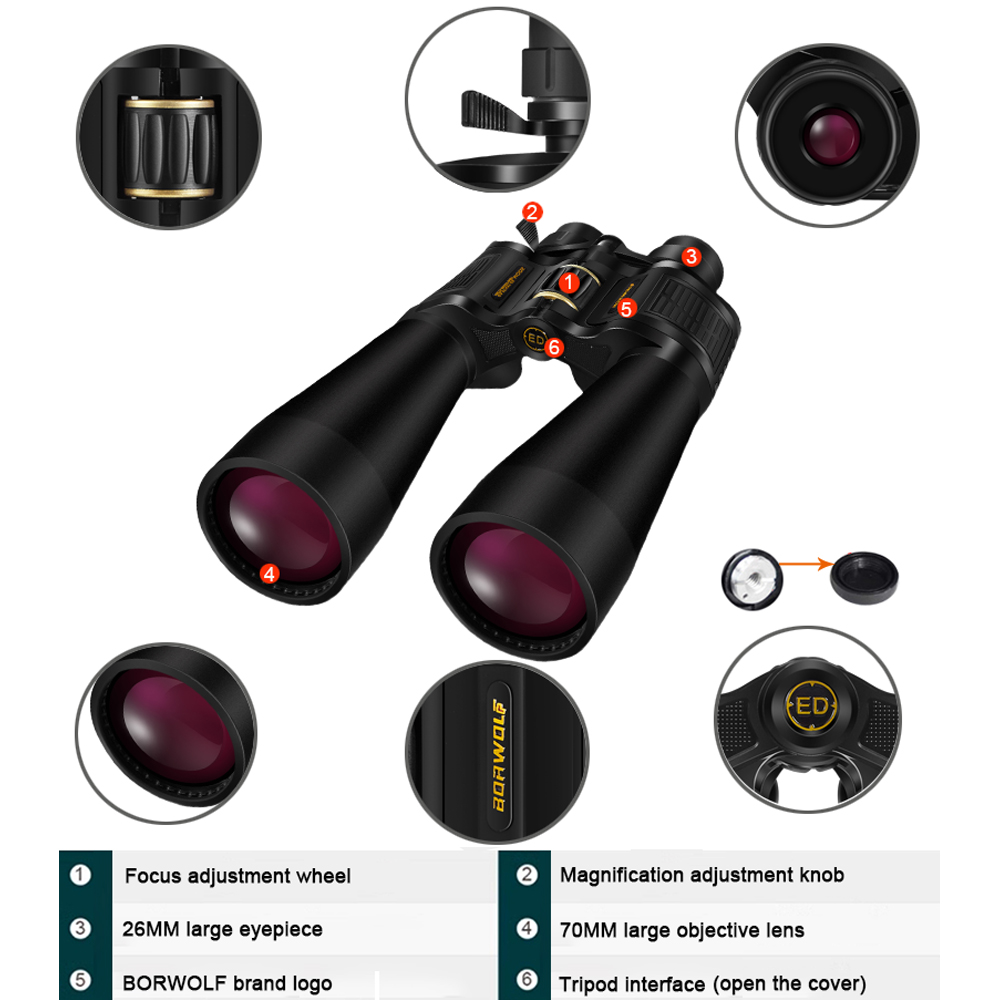BORWOLF 25-75X70 ED Pembesaran - National Geographic Telescope 70Mm ulasan dan harga